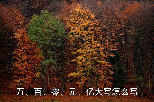 萬、百、零、元、億大寫怎么寫