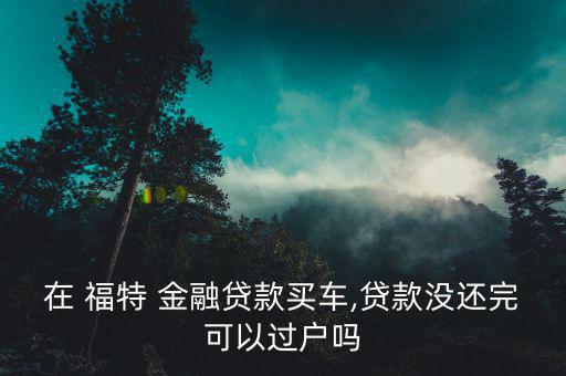 福特金融沒(méi)過(guò)怎么辦,福特汽車金融回電什么意思?