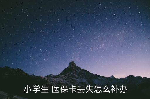  小學(xué)生 醫(yī)?？▉G失怎么補(bǔ)辦