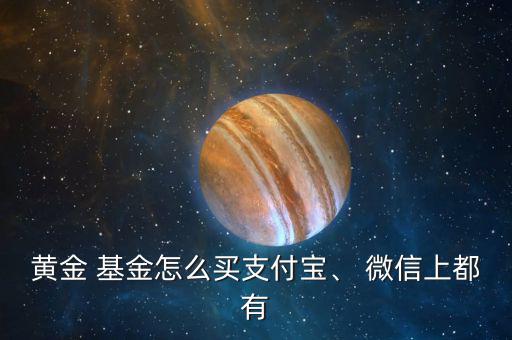 黃金 基金怎么買支付寶、 微信上都有