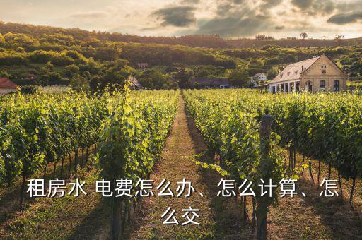  租房水 電費怎么辦、怎么計算、怎么交