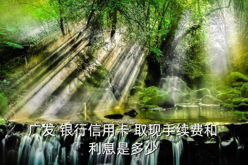 廣發(fā)銀行取現利息怎么算,透支取現手續(xù)費: