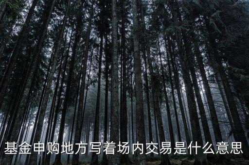 基金場內(nèi)交易是什么意思，什么是基金場內(nèi)交易
