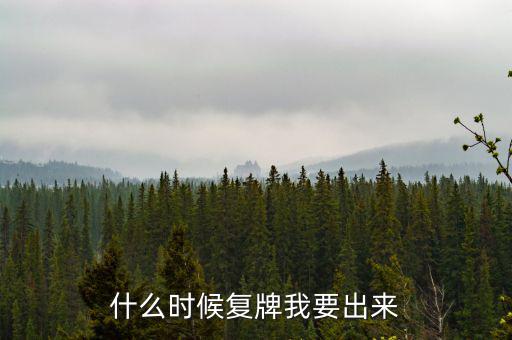 什么時(shí)候復(fù)牌我要出來(lái)