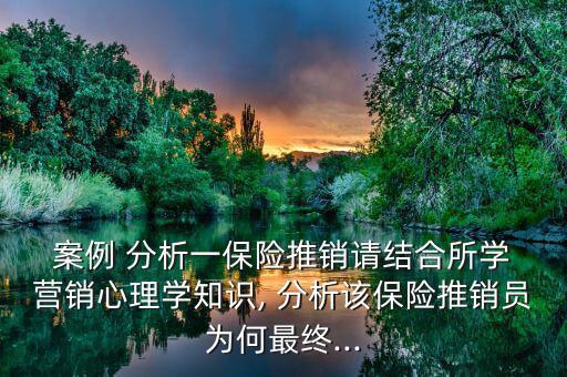  案例 分析一保險推銷請結(jié)合所學 營銷心理學知識, 分析該保險推銷員為何最終...