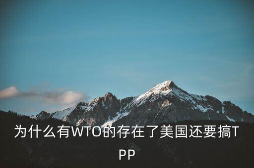 為什么有WTO還會產(chǎn)生tpp，為什么有WTO的存在了美國還要搞TPP