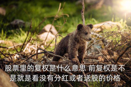 復權是什么意思，請教前復權和后復權是什么意思有什么不一樣