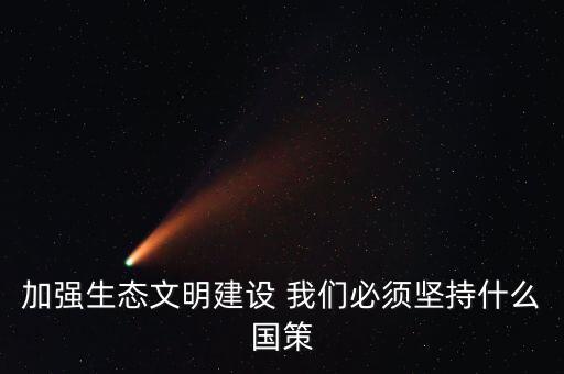 加強(qiáng)生態(tài)文明建設(shè) 我們必須堅(jiān)持什么國策
