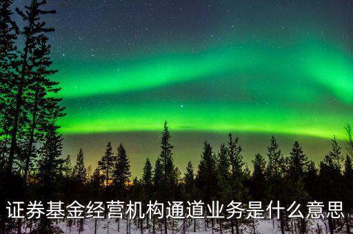 資金通道是什么業(yè)務(wù)，證券基金經(jīng)營機(jī)構(gòu)通道業(yè)務(wù)是什么意思