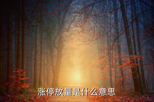 天量漲停意味著什么，放天量的漲停板意味著什么是不是意味著后市一定是一路走低的