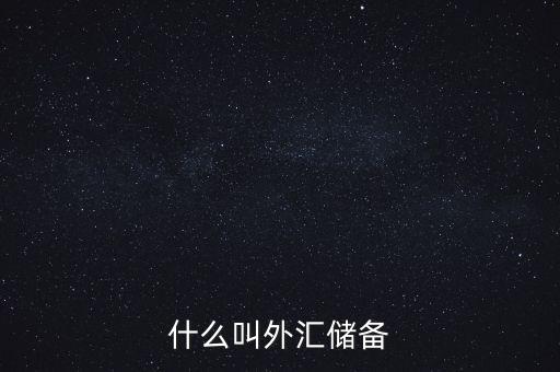 什么叫做外匯儲備，什么叫外匯儲備