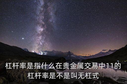 杠桿率是什么意思，桿杠率的詳細解釋