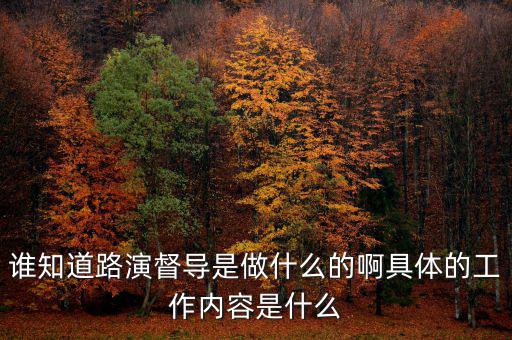上證路演中心干什么的，誰知道路演督導(dǎo)是做什么的啊具體的工作內(nèi)容是什么