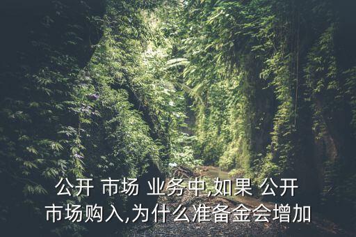  公開 市場 業(yè)務(wù)中,如果 公開 市場購入,為什么準(zhǔn)備金會(huì)增加