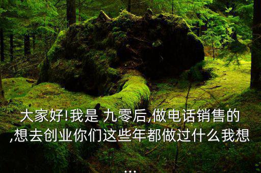 大家好!我是 九零后,做電話銷售的,想去創(chuàng)業(yè)你們這些年都做過(guò)什么我想...