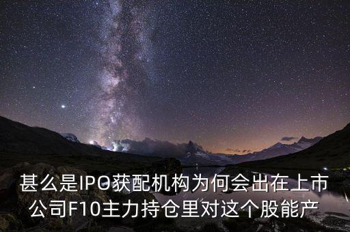 ipo獲配機(jī)構(gòu)什么意思，ipo配售是什么意思