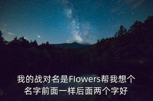 石油戰(zhàn)對(duì)的名字什么好，我的戰(zhàn)對(duì)名是FIowers幫我想個(gè)名字前面一樣后面兩個(gè)字好