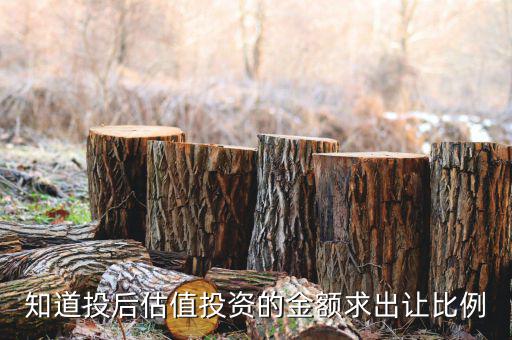 什么是投后估值，知道投后估值投資的金額求出讓比例