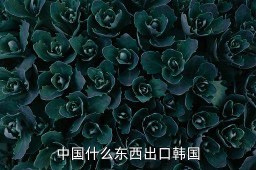 中國向韓國出口什么，中國都向韓國出口哪些呢