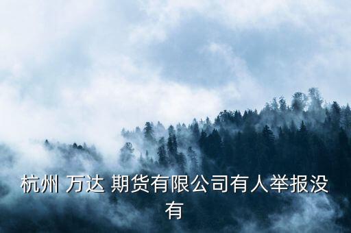 杭州 萬(wàn)達(dá) 期貨有限公司有人舉報(bào)沒有