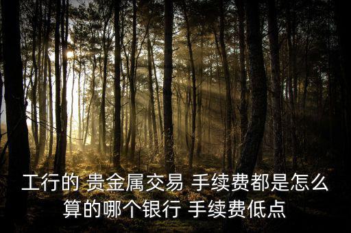 工行的 貴金屬交易 手續(xù)費都是怎么算的哪個銀行 手續(xù)費低點