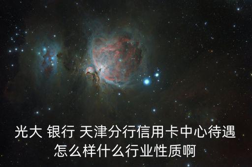光大 銀行 天津分行信用卡中心待遇怎么樣什么行業(yè)性質啊