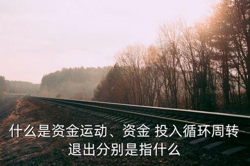 什么是資金運動、資金 投入循環(huán)周轉(zhuǎn)退出分別是指什么
