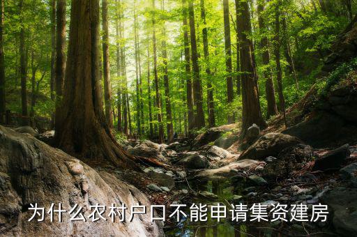 為什么現(xiàn)在不能集資，為什么農(nóng)村戶口不能申請(qǐng)集資建房