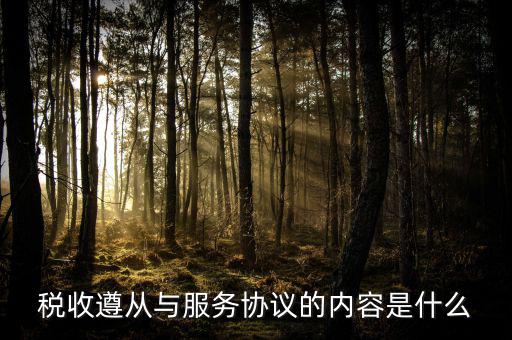 什么是稅收遵從，稅收遵從與服務(wù)協(xié)議的內(nèi)容是什么