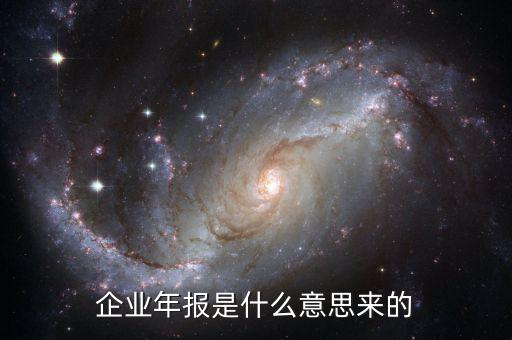什么是企業(yè)年度報(bào)告，企業(yè)年報(bào)是什么意思來的