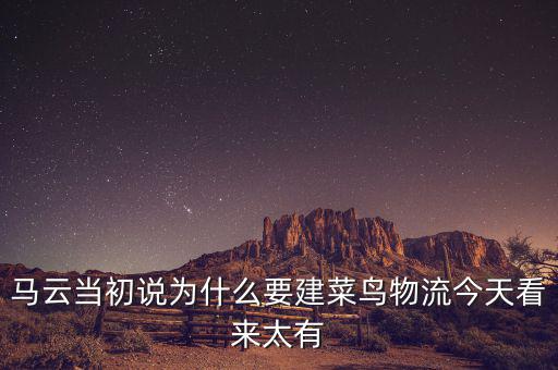 馬云為什么要做物流，馬云為何不搞物流