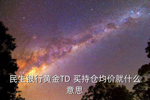持倉均價是什么意思，民生銀行TD中持倉均價和開倉均價是什么意思