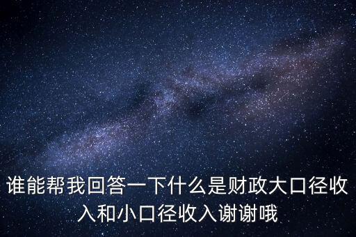 財(cái)務(wù)口徑是什么，誰能幫我回答一下什么是財(cái)政大口徑收入和小口徑收入謝謝哦