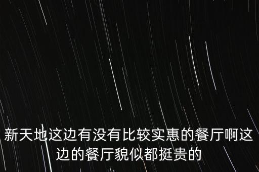 東方新天地都有什么餐廳，新天地這邊有沒有比較實惠的餐廳啊這邊的餐廳貌似都挺貴的