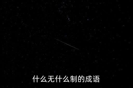 什么制不什么，成語什么無什么制