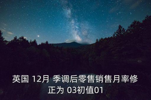 英國(guó) 12月 季調(diào)后零售銷(xiāo)售月率修正為 03初值01