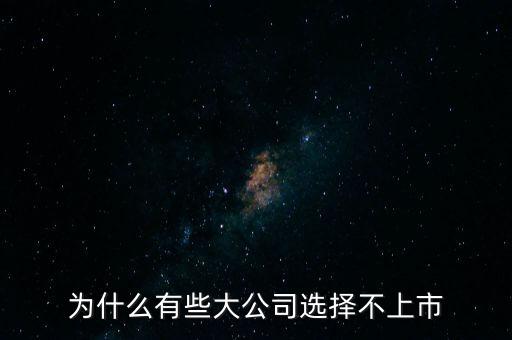 為什么有些大公司選擇不上市