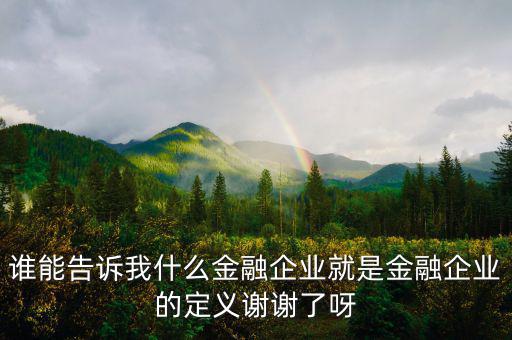 什么是金融企業(yè)，請問什么是金融企業(yè)呢或金融企業(yè)具體做什么負(fù)責(zé)什么啊