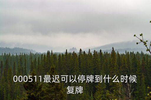 000511最遲可以停牌到什么時(shí)候復(fù)牌