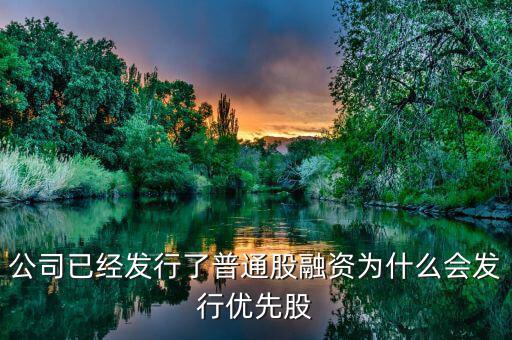 為什么發(fā)行優(yōu)先股籌資，為什么要發(fā)行優(yōu)先股普通股就可以融資呀普通股與優(yōu)先股在融資