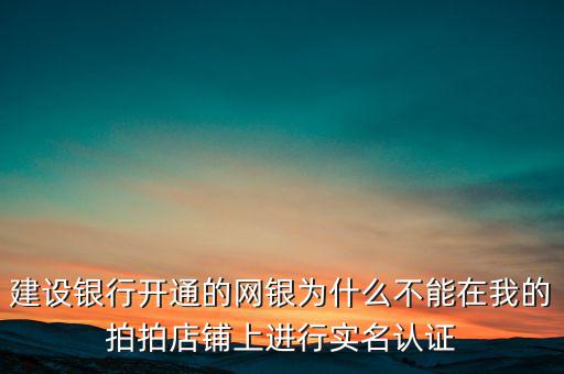 建設(shè)銀行開通的網(wǎng)銀為什么不能在我的拍拍店鋪上進(jìn)行實(shí)名認(rèn)證