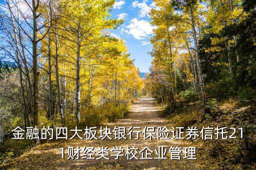 金融四大板塊是什么，金融一個有幾大板塊