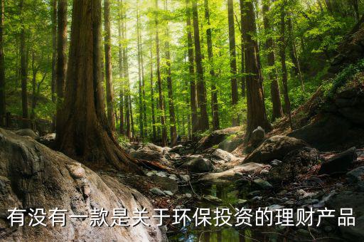 環(huán)保金融是什么，有沒有一款是關于環(huán)保投資的理財產品