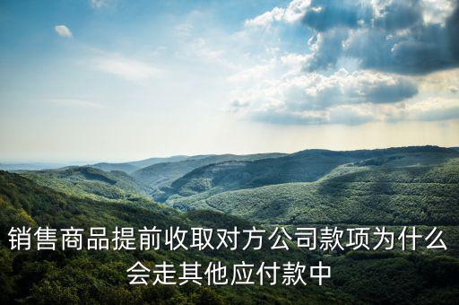 銷售商品提前收取對方公司款項(xiàng)為什么會走其他應(yīng)付款中