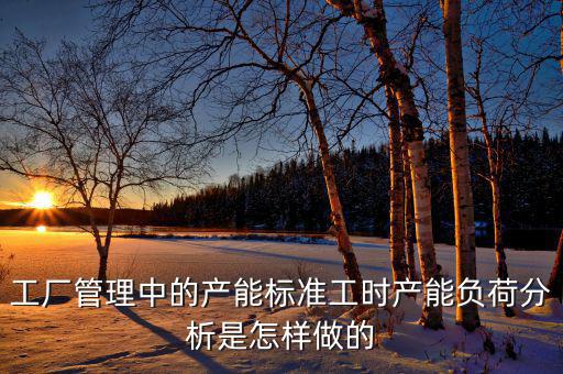 產(chǎn)能負(fù)荷是什么，車間流水線的產(chǎn)能負(fù)荷怎么計(jì)算