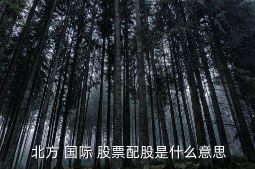 北方國際股票怎么樣,北方國際股票配股是上市公司為發(fā)行新股票