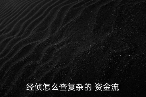 經(jīng)偵怎么查復雜的 資金流