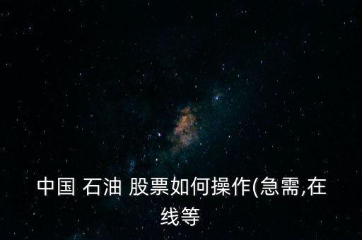 中國石油股票怎么買官方網,中國申花的股市表現就知道結果了!
