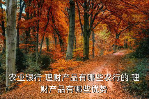 農業(yè)銀行 理財產品有哪些農行的 理財產品有哪些優(yōu)勢