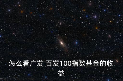 怎么看廣發(fā) 百發(fā)100指數基金的收益